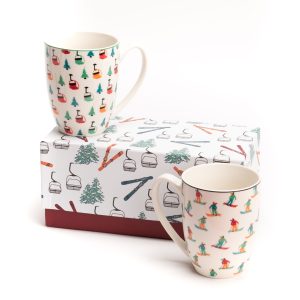 Juego de 2 tazas diseño esquí